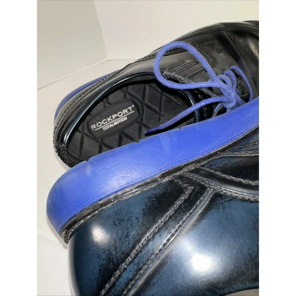 Rockport Men's Total Motion‎ Sport Wing Tip Dress Shoes 11.5M Black Blue Soles